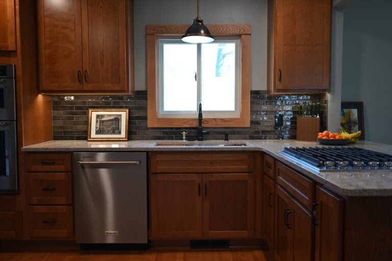 Kitchen remodel in Ypsilanti with new cabinetry, counters and an open layout