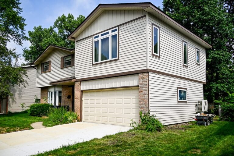 Home office addition built over the garage of an Ann Arbor home