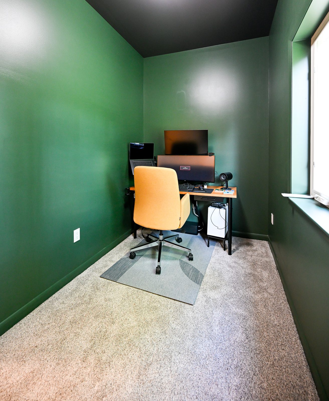 Home office in the Ann Arbor addition over the garage