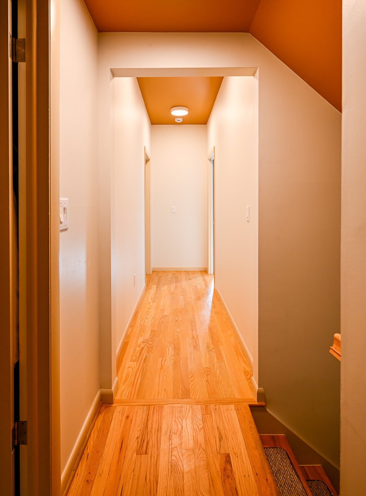 Stairway and hall leading up to the new suite over the garage in Ann Arbor