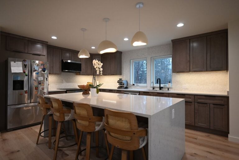 Whole home addition in Ann Arbor with a new kitchen island