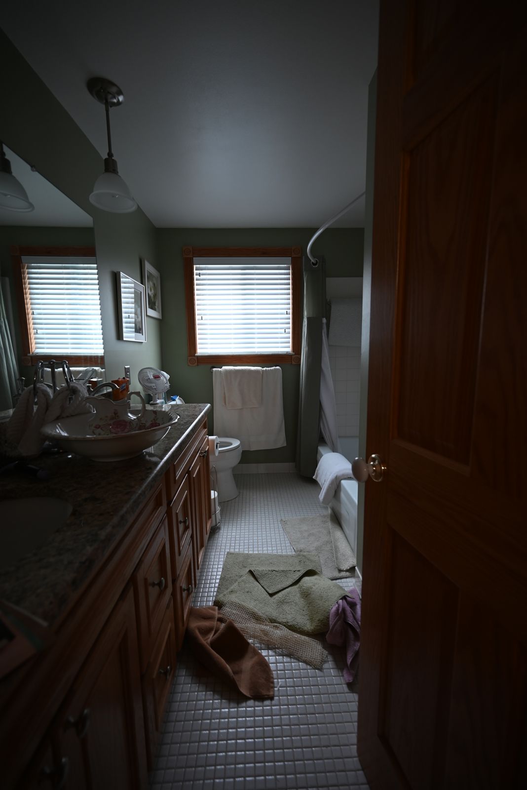 Dated bathroom in the Canton home before the remodel