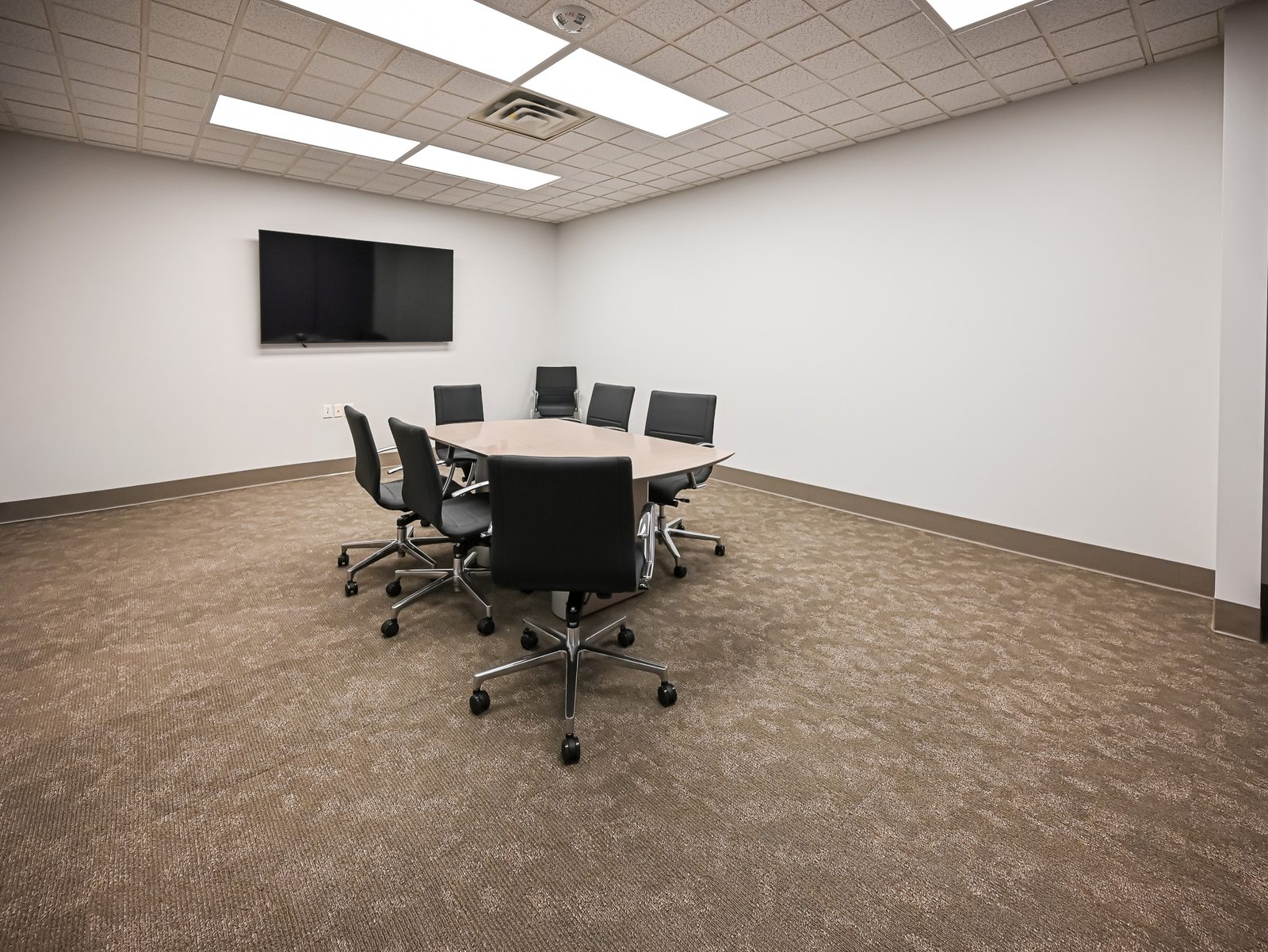 Conference room in the renovated Stewart Title office in Troy