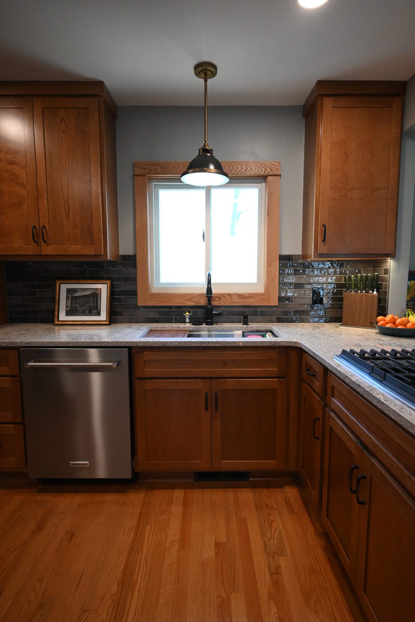 New kitchen cabinetry and countertops after a full remodel in Ypsilanti