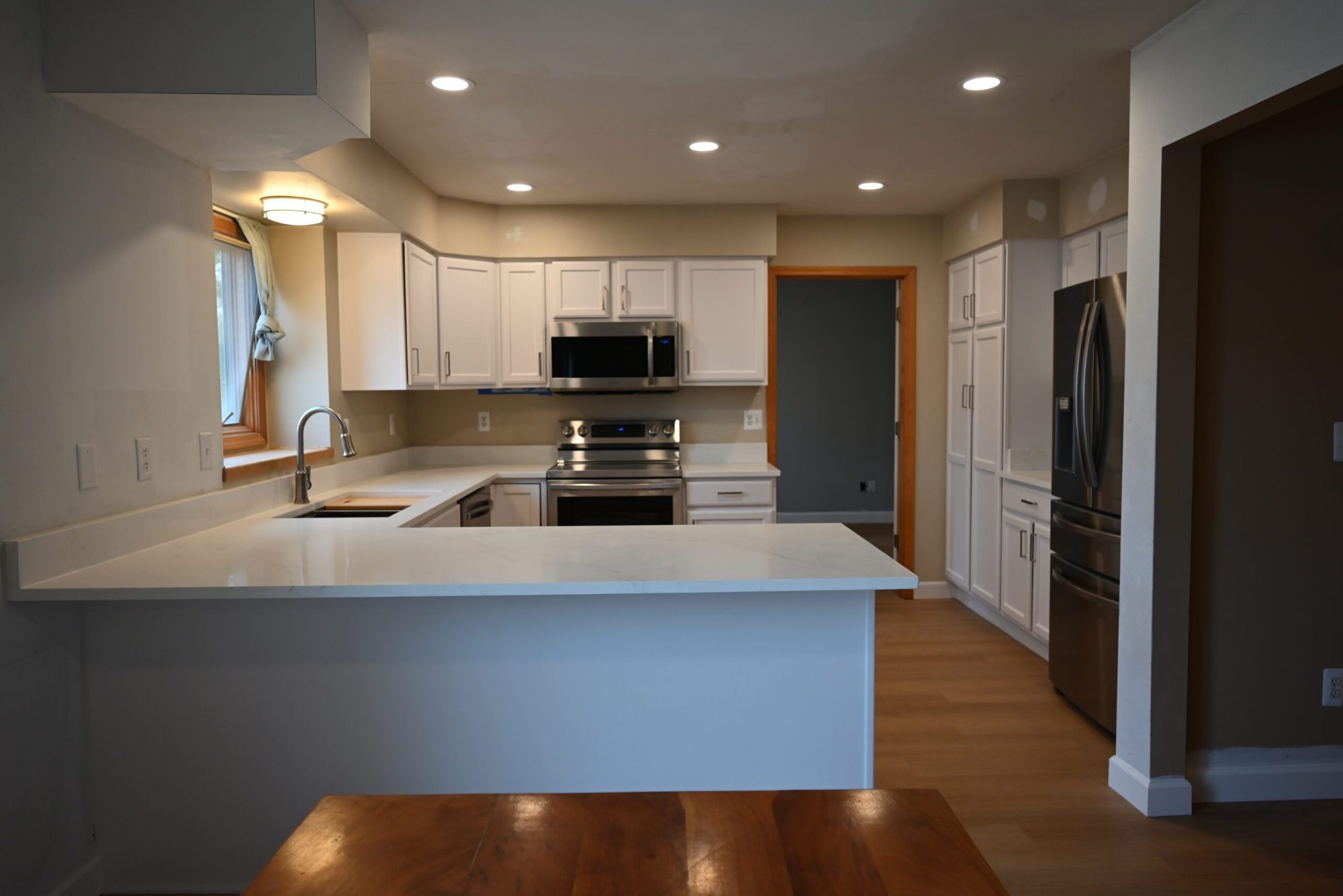 Kitchen counter and cabinetry detail after remodeling in Ypsilanti