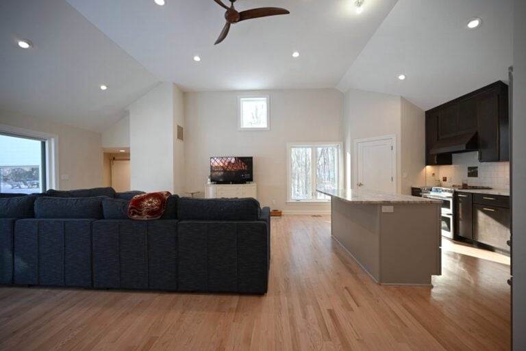 Whole home remodel in Ann Arbor with an open living and kitchen area